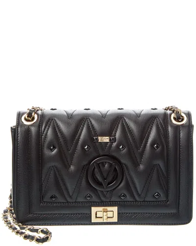 Valentino By Mario Valentino Alice Diamond Leather Shoulder Bag In Black