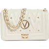 Valentino By Mario Valentino Alice Diamond Leather Tote Bag In White