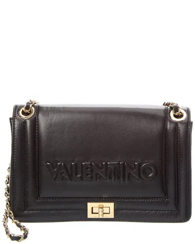 Valentino By Mario Valentino Alice Embossed Leather Shoulder Bag In Black