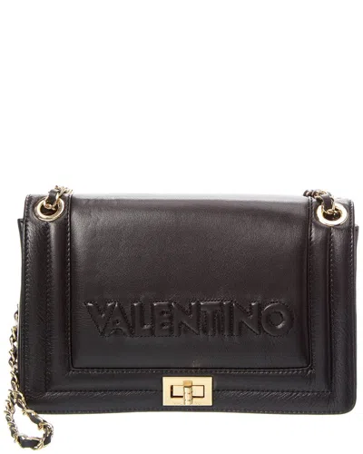 Valentino By Mario Valentino Alice Embossed Leather Shoulder Bag In Black