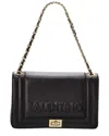 Valentino By Mario Valentino Alice Embossed Leather Shoulder Bag In Black