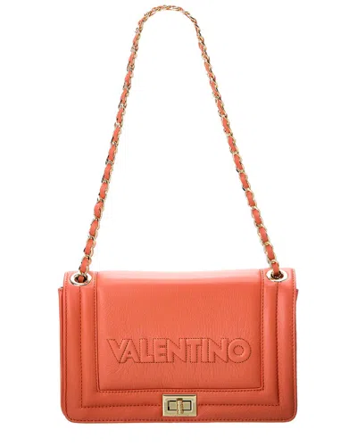 Valentino By Mario Valentino Alice Embossed Leather Shoulder Bag In Orange