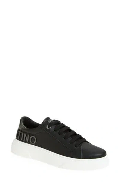 Valentino By Mario Valentino Alice Leather Sneaker In Black
