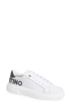 Valentino By Mario Valentino Alice Leather Sneaker In White Black