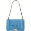 Valentino By Mario Valentino Alice Logo Embossed Leather Shoulder Bag In Riverside