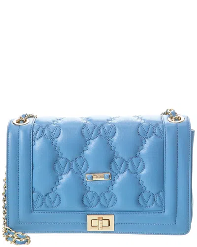 Valentino By Mario Valentino Alice Monogram Leather Shoulder Bag In Blue