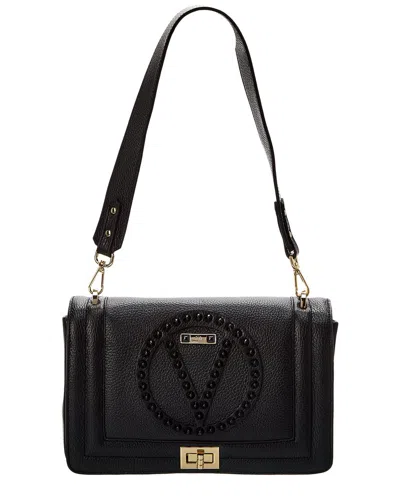 Valentino By Mario Valentino Alice Rock Leather Shoulder Bag In Black