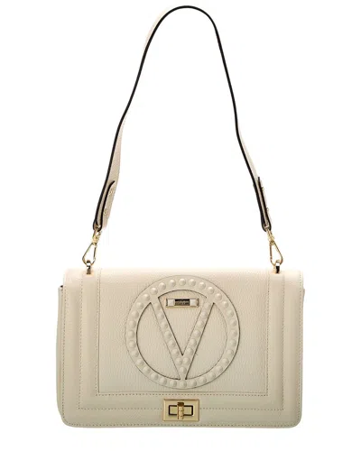 Valentino By Mario Valentino Alice Rock Leather Shoulder Bag In White