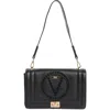 Valentino By Mario Valentino Alice Rockstud Vlogo Leather Shoulder Bag In Black