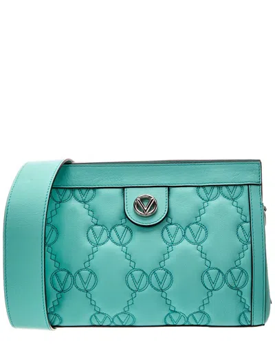 Valentino By Mario Valentino Amber Monogram Matelasse Leather Crossbody In Green