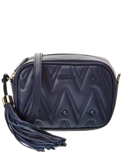 Valentino By Mario Valentino Amel Diamond Leather Crossbody In Blue