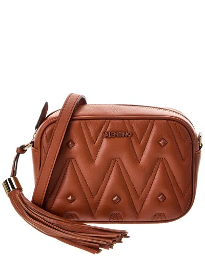 Valentino By Mario Valentino Amel Diamond Leather Crossbody In Brown