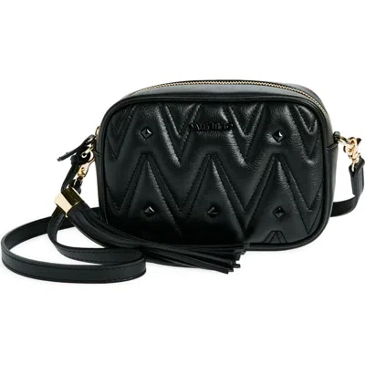 Valentino By Mario Valentino Amel Diamond Stud Crossbody Bag In Black