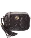 Valentino By Mario Valentino Amel Monogram Leather Crossbody In Black