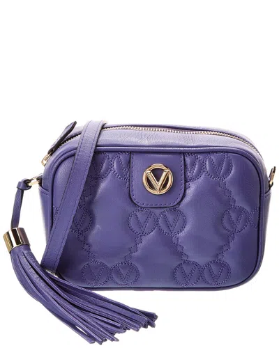 Valentino By Mario Valentino Amel Monogram Leather Crossbody In Blue