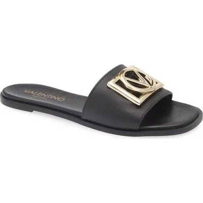 Valentino By Mario Valentino Amira Slide Sandal In Black Gold