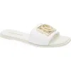 Valentino By Mario Valentino Amira Slide Sandal In White Gold