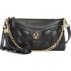 Valentino By Mario Valentino Anaias Monogram Leather Shoulder Bag In Black
