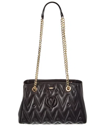 Valentino By Mario Valentino Angelina Diamond Leather Shoulder Bag In Black