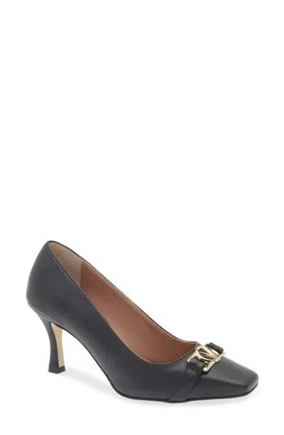 Valentino By Mario Valentino Aura Vlogo Pointed Toe Pump In Black