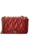Valentino By Mario Valentino Auror Diamond Leather Shoulder Bag In Red