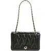 Valentino By Mario Valentino Auror Quilted Leather Shoulder Bag In Black
