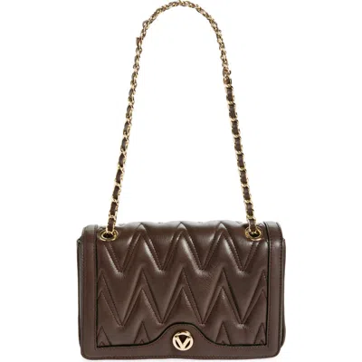Valentino By Mario Valentino Auror Quilted Leather Shoulder Bag In Choco