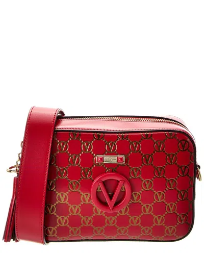 Valentino By Mario Valentino Babette Monogram Leather Crossbody In Red