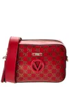Valentino By Mario Valentino Babette Monogram Leather Crossbody In Red