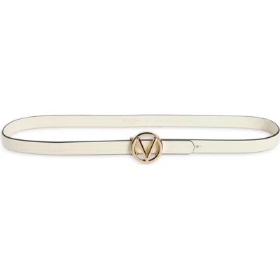 Valentino By Mario Valentino Baby Bombe Vlogo Leather Belt In White