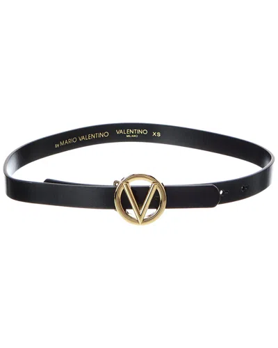 Valentino By Mario Valentino Baby Leather Belt In Black