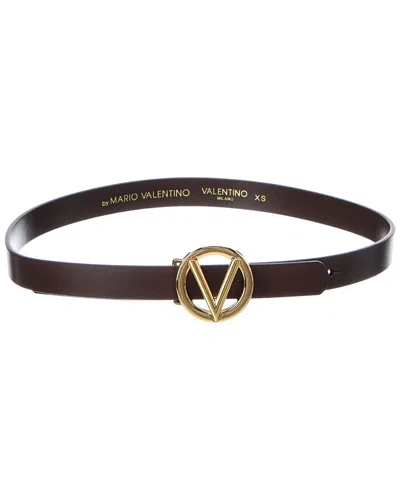 Valentino By Mario Valentino Baby Leather Belt In Brown