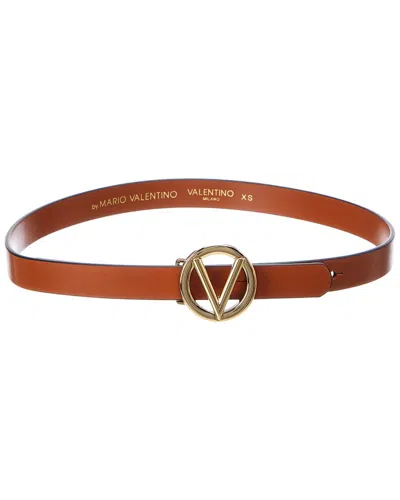 Valentino By Mario Valentino Baby Leather Belt In Brown
