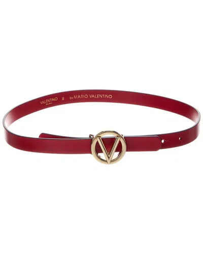 Valentino By Mario Valentino Baby Leather Belt In Red