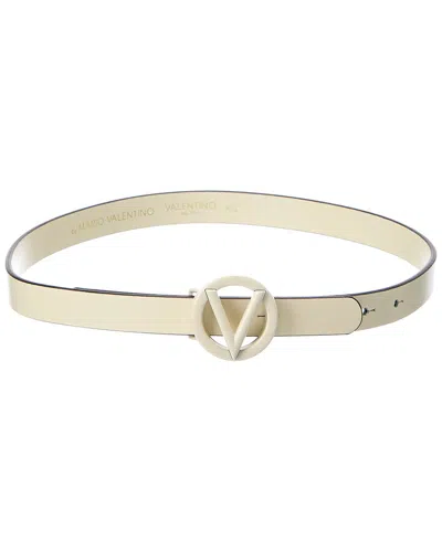 Valentino By Mario Valentino Baby Leather Belt In White