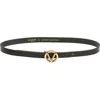 Valentino By Mario Valentino Baby Logo Buckle Leather Belt In Black
