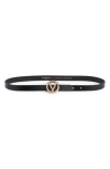 Valentino By Mario Valentino Baby Preciosa Leather Belt In Black
