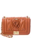Valentino By Mario Valentino Beatriz Diamond Leather Shoulder Bag In Brown