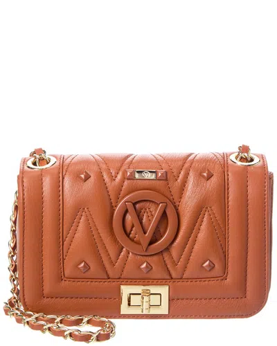 Valentino By Mario Valentino Beatriz Diamond Leather Shoulder Bag In Brown