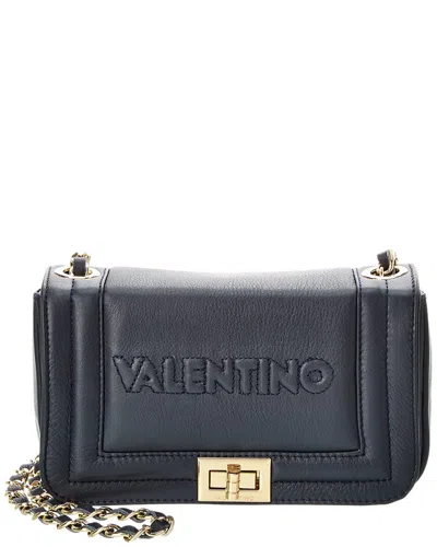 Valentino By Mario Valentino Beatriz Embossed Leather Shoulder Bag In Midnight Blue