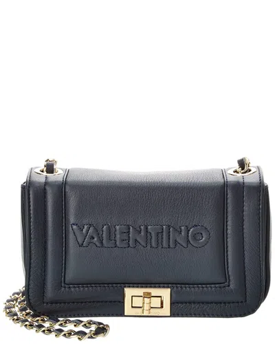 Valentino By Mario Valentino Beatriz Embossed Leather Shoulder Bag In Blue