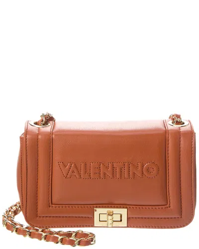 Valentino By Mario Valentino Beatriz Embossed Leather Shoulder Bag In Brown