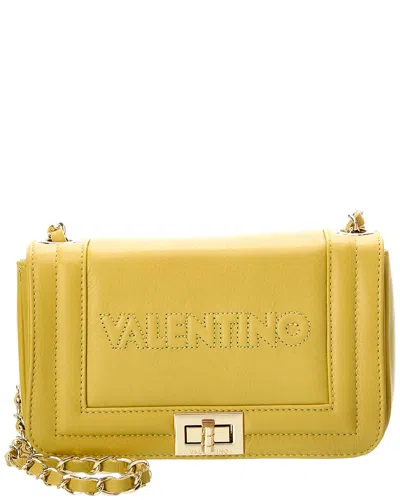Valentino By Mario Valentino Beatriz Embossed Leather Shoulder Bag In Yellow
