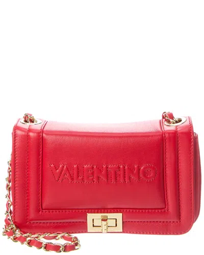 Valentino By Mario Valentino Beatriz Embossed Leather Shoulder Bag In Red