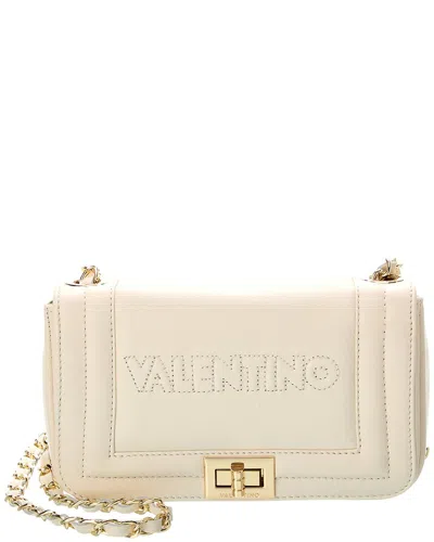 Valentino By Mario Valentino Beatriz Embossed Leather Shoulder Bag In White