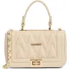 Valentino By Mario Valentino Beatriz Quilted Leather Top Handle Bag In White