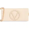 Valentino By Mario Valentino Bianca Studded Leather Shoulder Bag In White