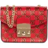 Valentino By Mario Valentino Bijou Monogram Chain Crossbody Bag In Red