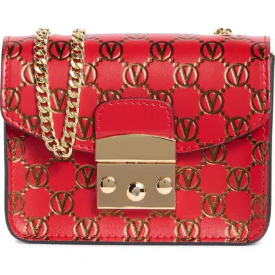 Valentino By Mario Valentino Bijou Monogram Chain Crossbody Bag In Red