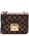 Valentino By Mario Valentino Bijou Monogram Leather Crossbody In Black